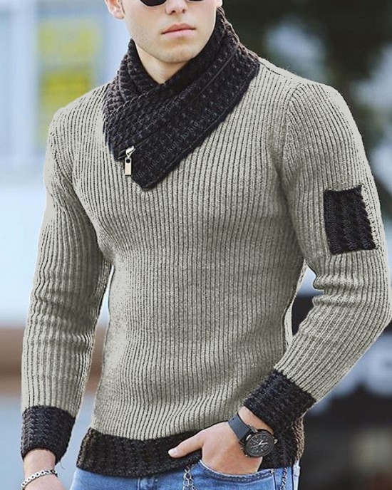 urban scarf turtleneck men's sweater HF0503-03-03